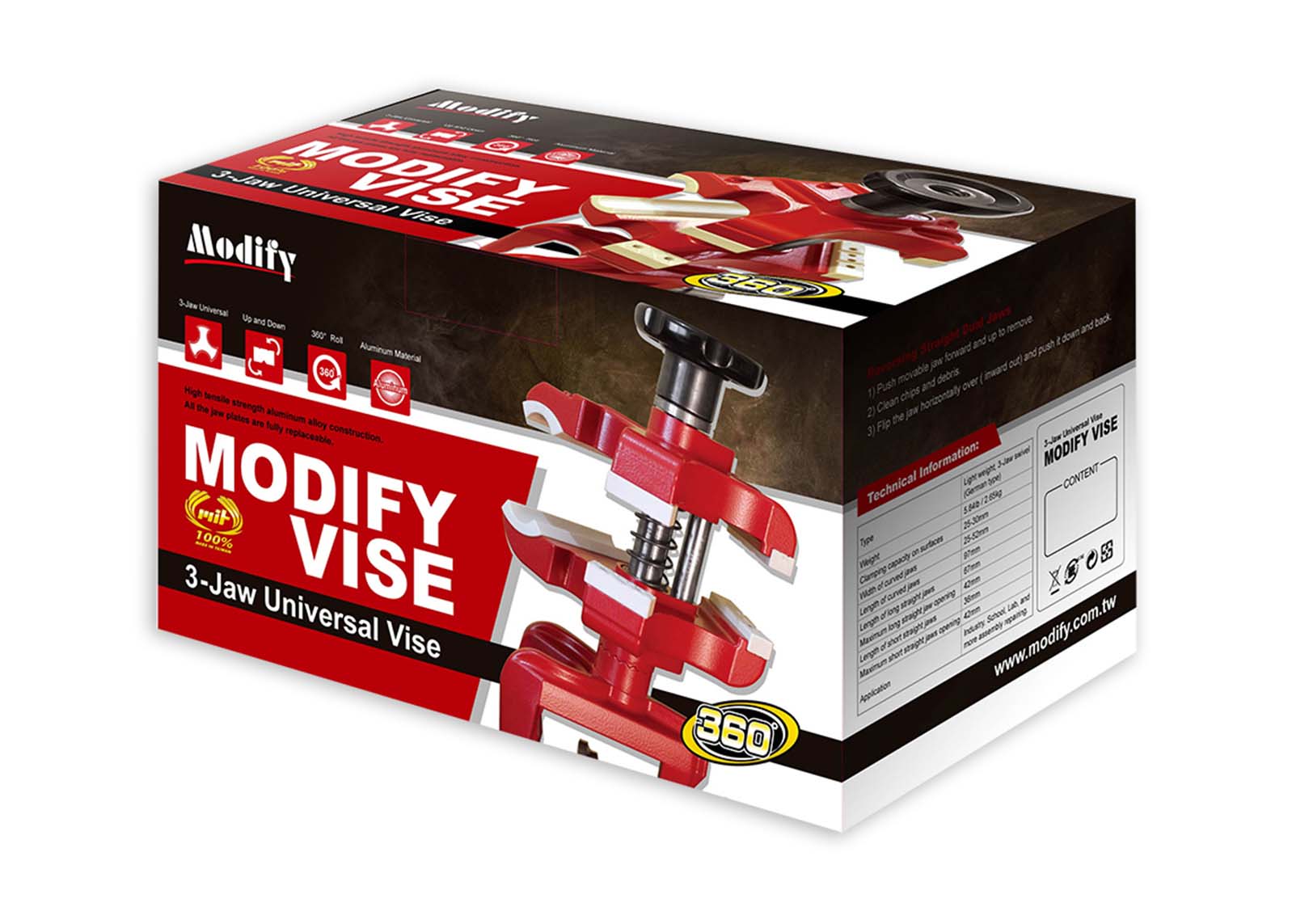 3-Jaw Universal Vise ( 1 metal jaw plate + 2 plastic jaw plates) - Modify Airsoft Accessories