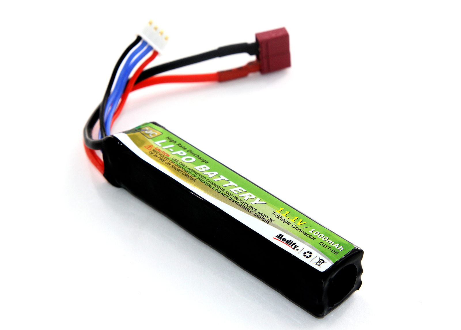LiPo Battery Stick Package with  T-Shape Connector 11.1V 1000mAh - Modify Airsoft Accessories